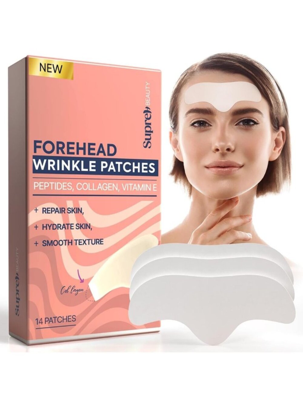 Anti-Wrinkle Forehead Patches - Overnight Mask for Fine Lines & Frown Lines, 16